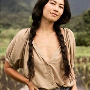 Doen June Top in Driftwood, Size Small